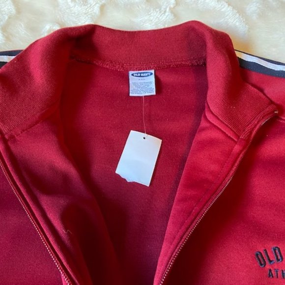 Old Navy Athletic Track Jacket Red Mens Size XXL NWT - Picture 2 of 11